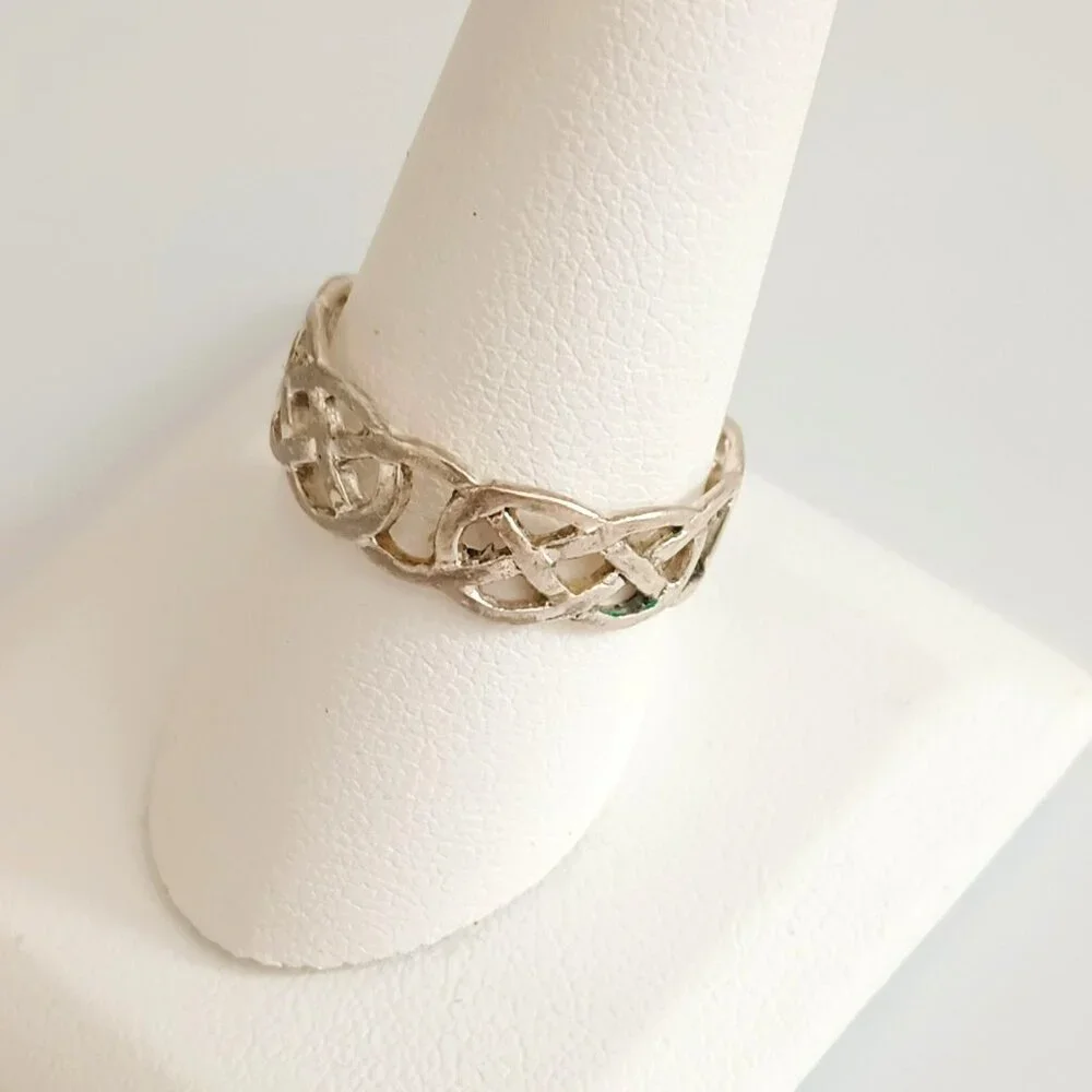 Charles Winston 925 Open Work Ring 9.5 Vintage Sterling Silver Wedding Band